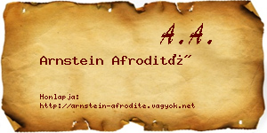 Arnstein Afrodité névjegykártya